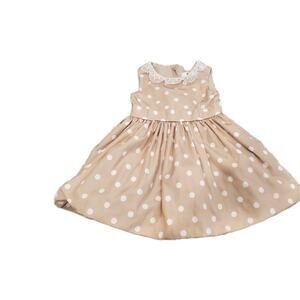 Jason Wu Neiman Marcus Target Dress Size 24m Tan White Polka Dot Lace Bow